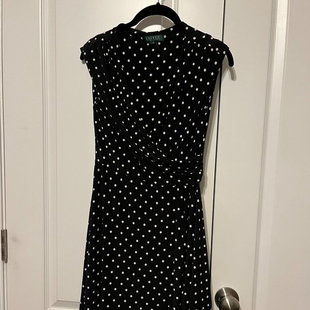 Polka Dot Wrap Dress - Size 4P